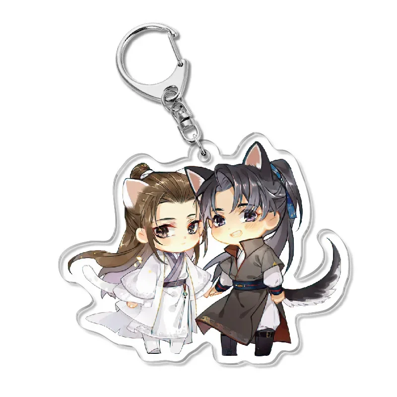 Keychain Man Anime Key Chain Women Key Ring Kid Acrylic Pendant Mo Ran High Quality Fashion Erha and His White Cat Master