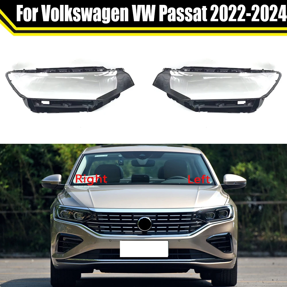 Car Head Light Lamp Caps Headlamp Shell Transparent Lampshade Lampcover Headlight Cover For Volkswagen VW Passat 2022 2023 2024