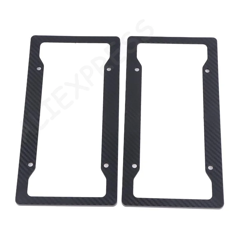 [G]1/2Pcs Universal License Plate Frame Carbon Pattern Plastic License Plate Frame Bracket With Standard Screw Kits