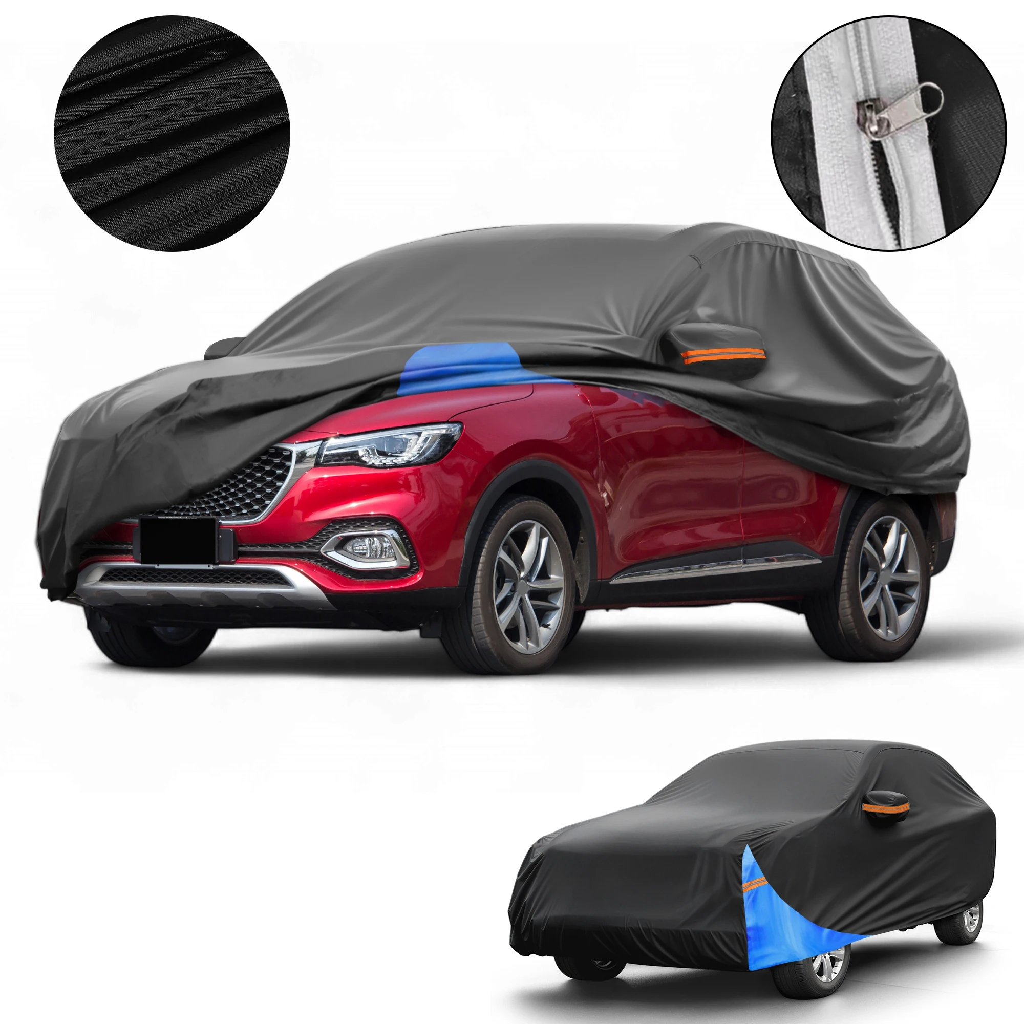 

Всепогодный водонепроницаемый автомобильный чехол Motoforti — устойчивый к ультрафиолетовому излучению наружный полный внешний защитный чехол для mg HS 2018-2023 210D-PU