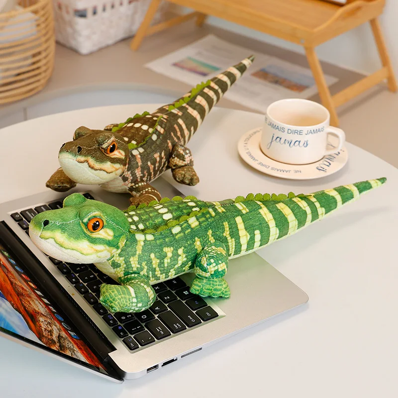 46 cm/18,11 Zoll echtes Alligator-Plüschtier, braun, realistisches Reptilien-Plüschtier, Heimdekoration, Geschenk, Kindergeburtstagsgeschenk