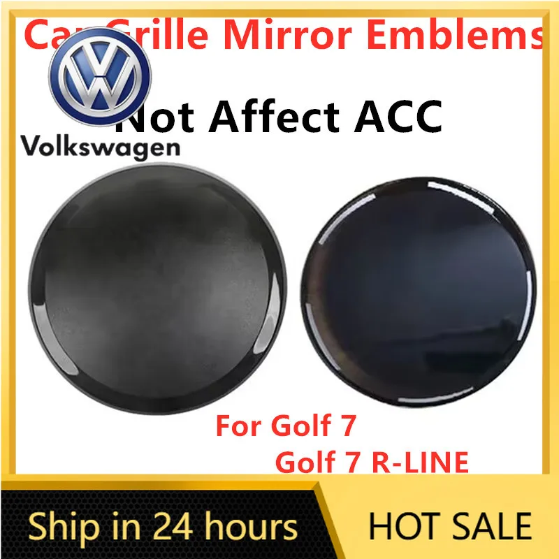 

2026 Hot Not Affect ACC Front Grille Black Mirror Emblem + Rear Trunk Lid Logo Car Stickers For Golf 7 MK7 GTI R-Line GTD R Vari
