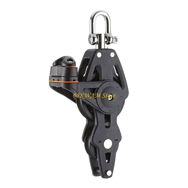 BP3522F Marine Pulley Block 35 mm Wheel with Upper Loop Mount for 8 mm Line, Boat Rigging Rope Guide Hardware for Marine 68UF