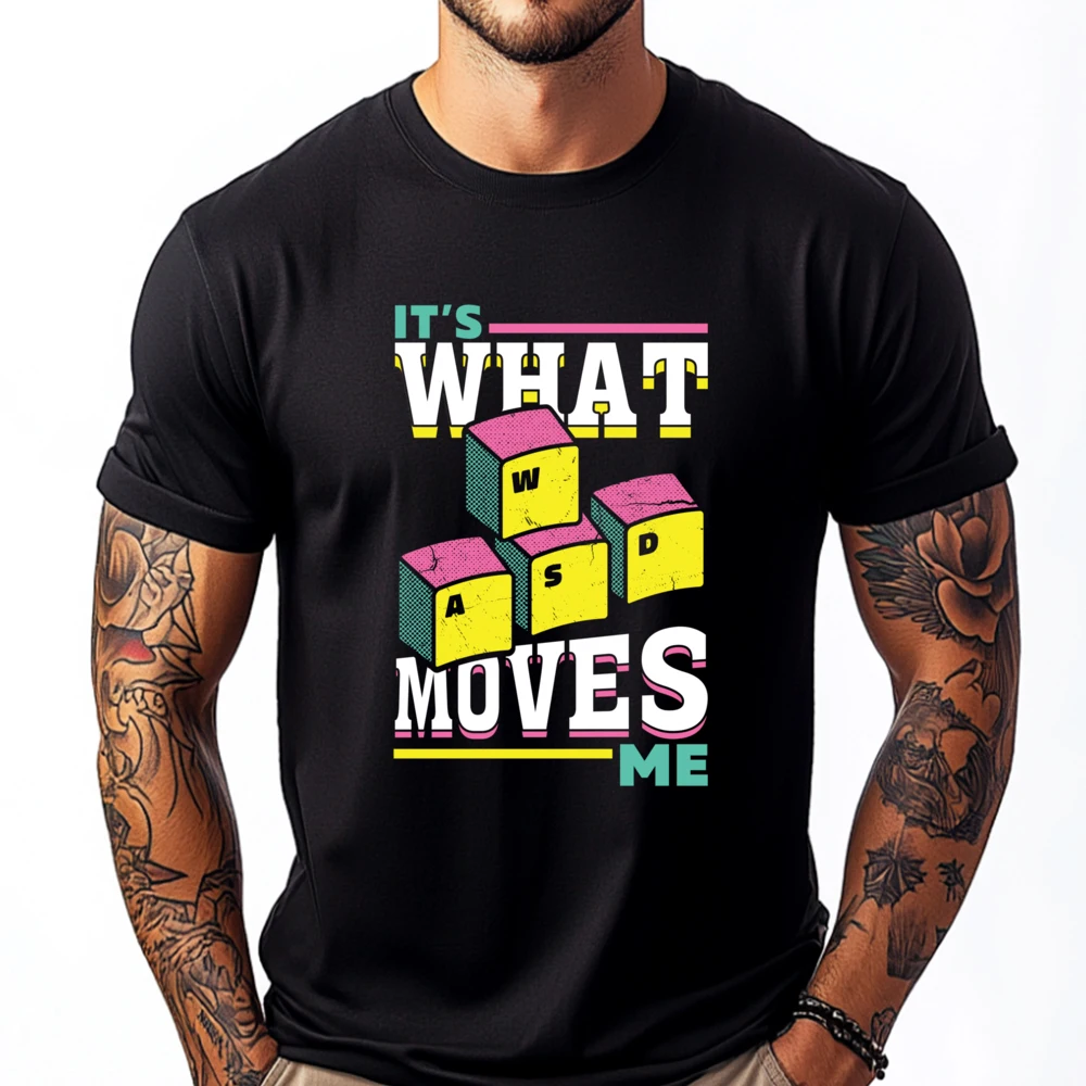 

Wasd It What Moves Me Pc Gamer Computer Green And White Graphic T Shirt Halloween Slogan
