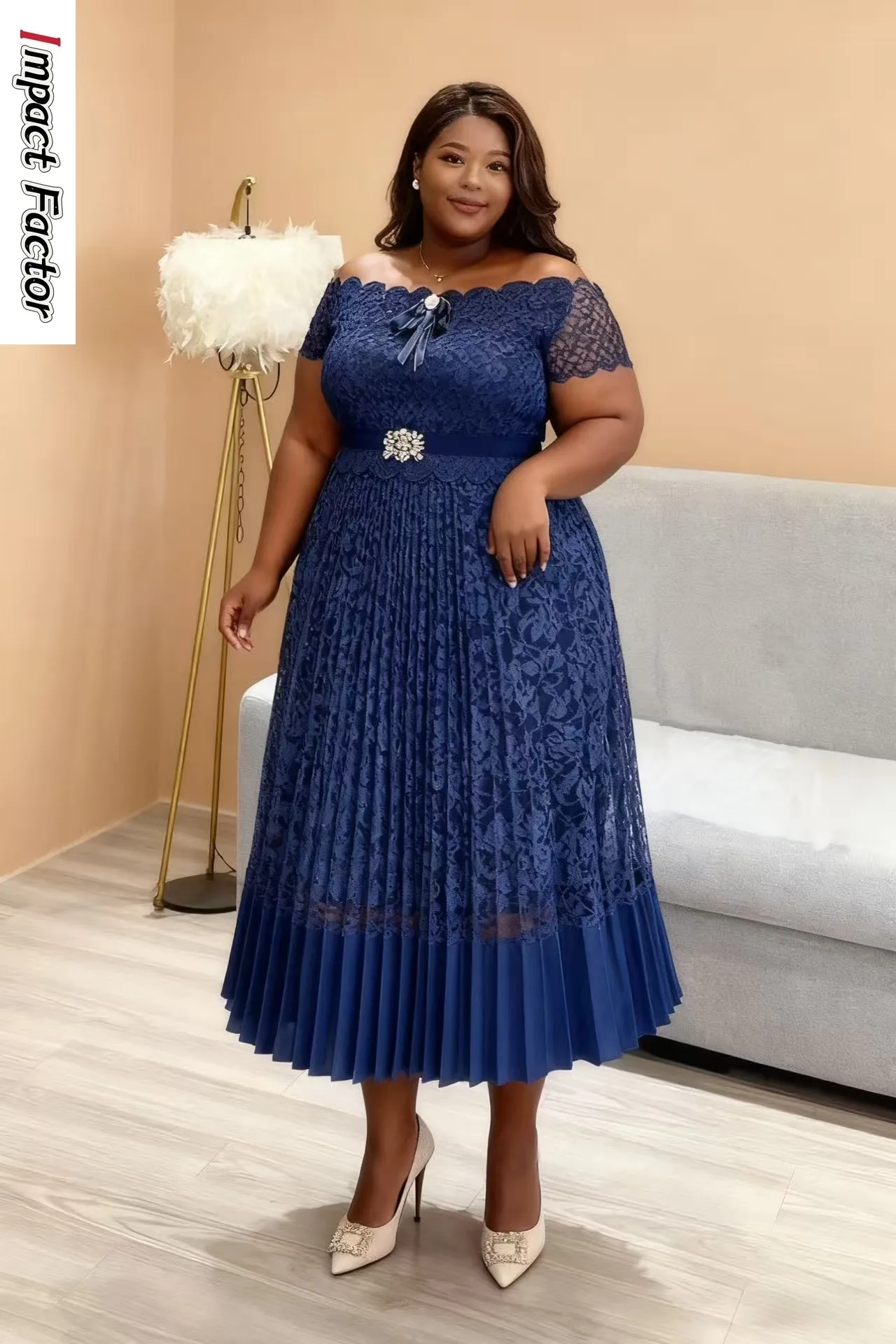 

202, свободная осенне-зимняя новая женская одежда, модное тонкое однотонное плиссированное повседневное платье с воротником с одним словом и короткими рукавами