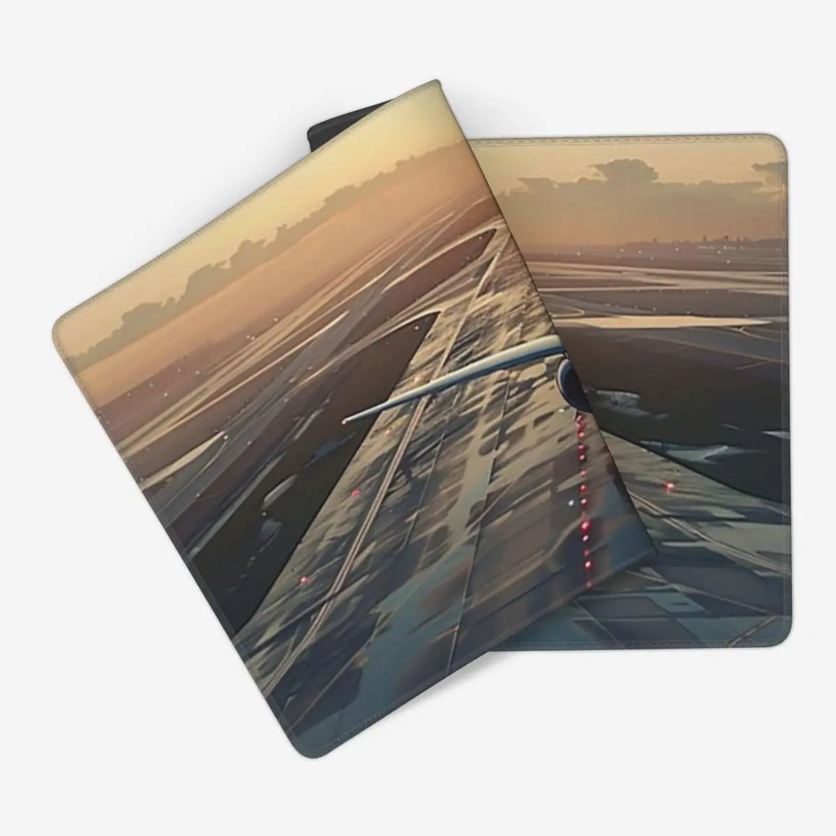 Large Mouse Pad Airport Landing Sunset Print Gamer PC Laptop Mats Keyboard Carpet Computer Gaming Office Accessories Desk Mat