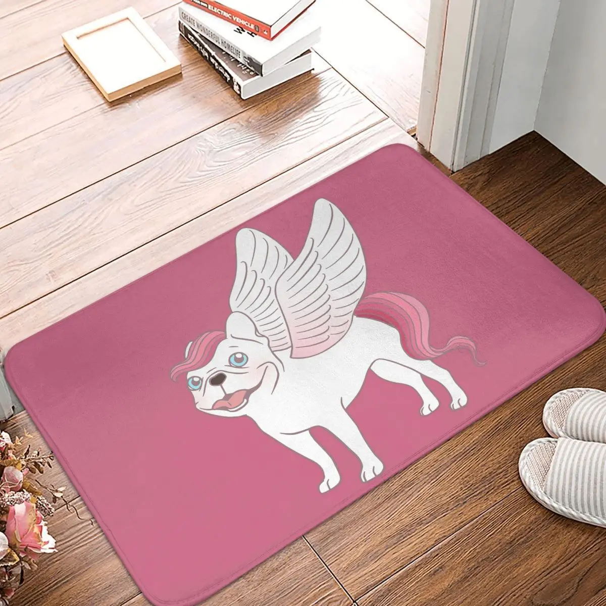 Frenchie Pegasus Spreads Its Wings Into The Mythical World Doormat Rug carpet Mat Footpad Bath mat Non-slip durable Washable