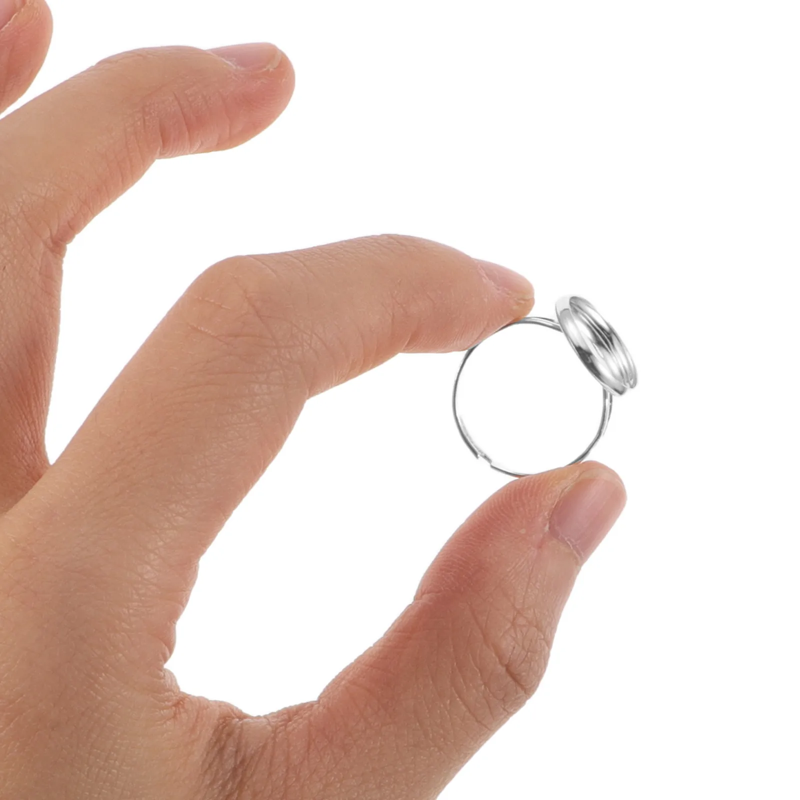 

60Pcs Adjustable Ring Blanks 12Mm Inner Diameter Flat Round Bezel Tray for Stone Setting DIY Jewelry Making Supplies Ring Making