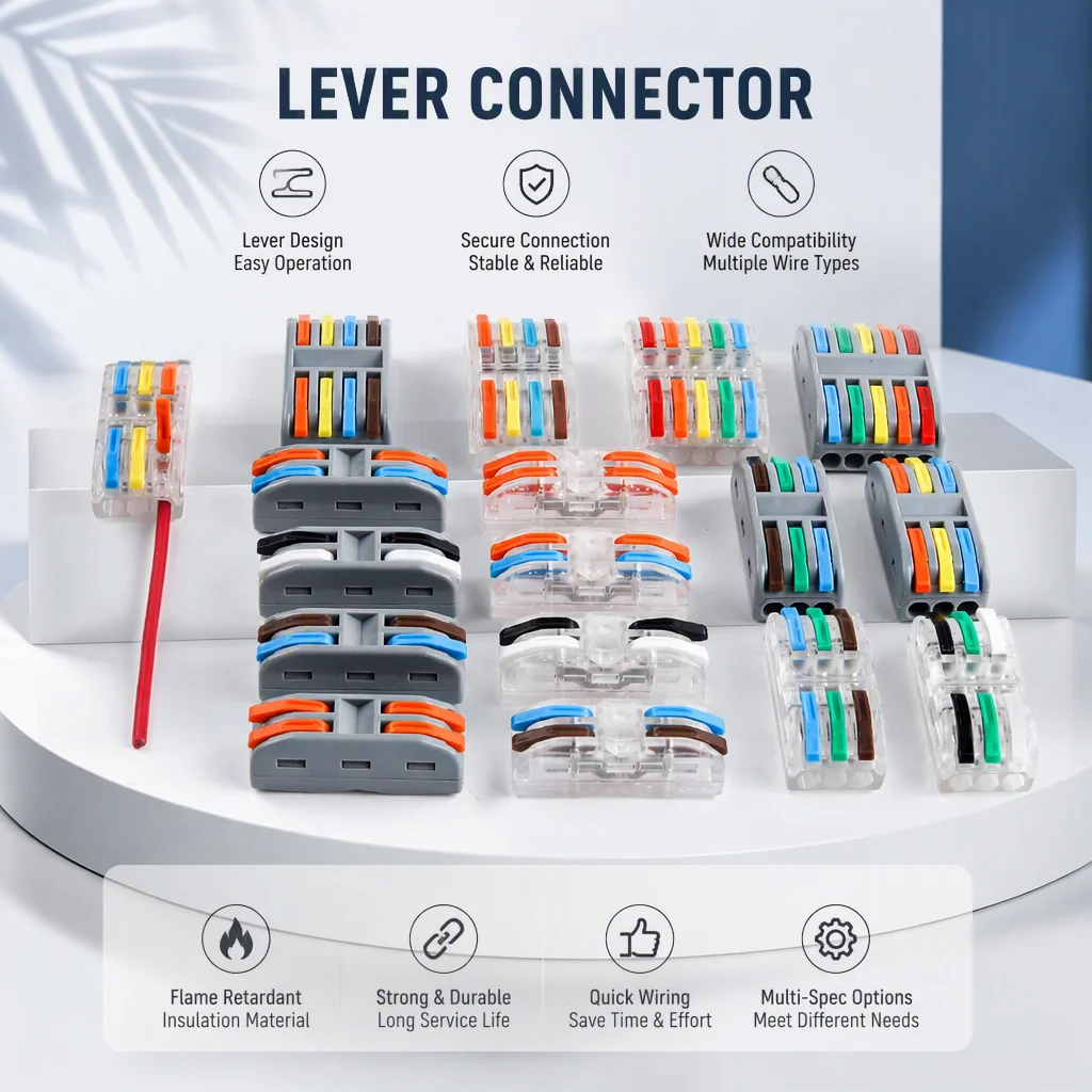 Quick Wire Connectors Lever Nuts Push-in Terminal Blocks Universal Cable Clamp Electrical Wiring Connector 2 3 4 5 Pin LED Light