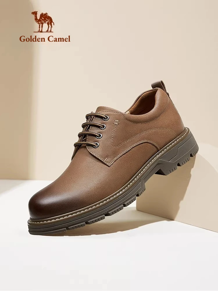Golden Camel Casual Leather Shoes for Men's 2026 New Business Casual Soft Sole Non-slip Leather Shoes Male Low-Top Casual Shoe