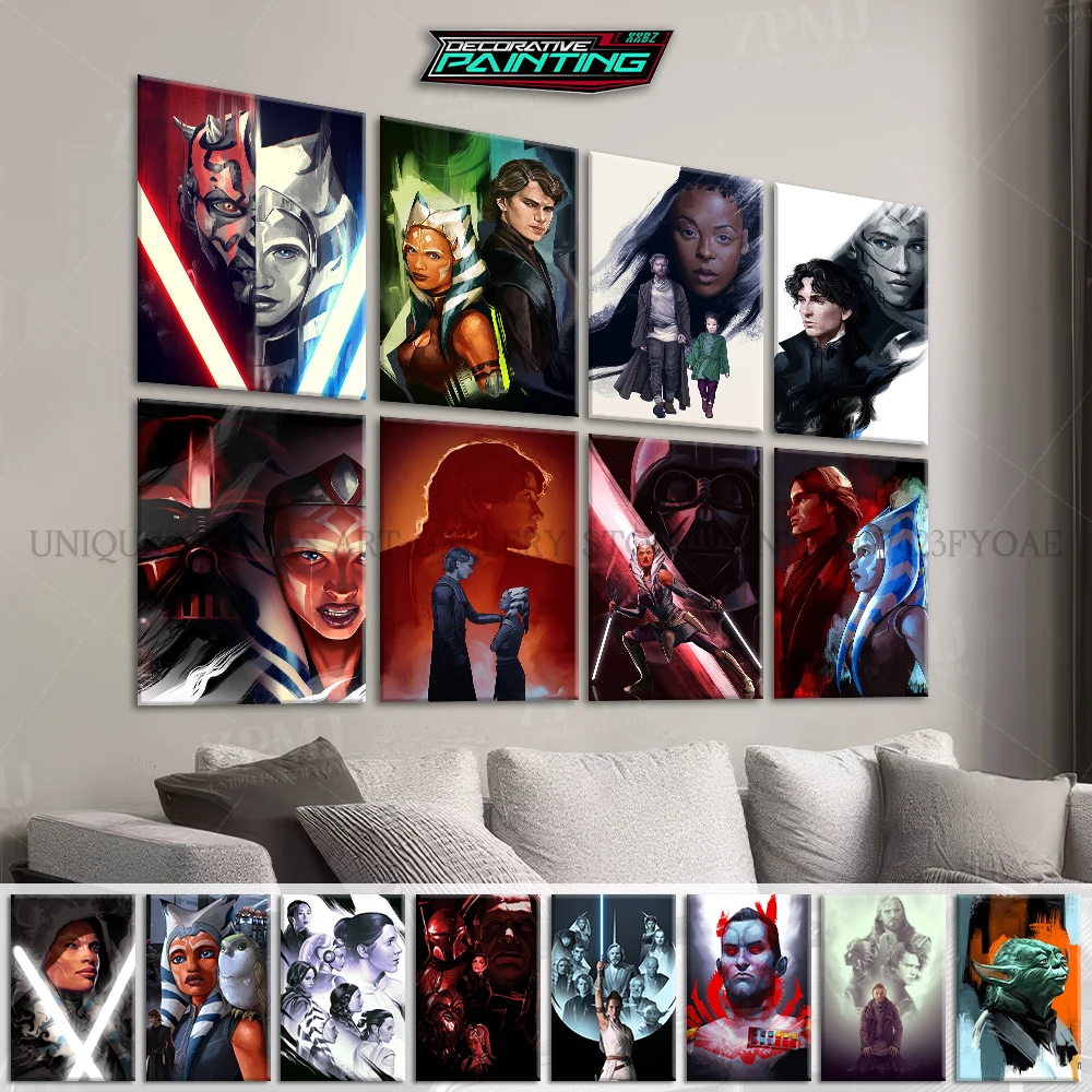 

Movie Star Wars Character Posters Frameless Artworks Stunning Hero Scenes Decor Painting Room Wall Canvas Pictures For Fans
