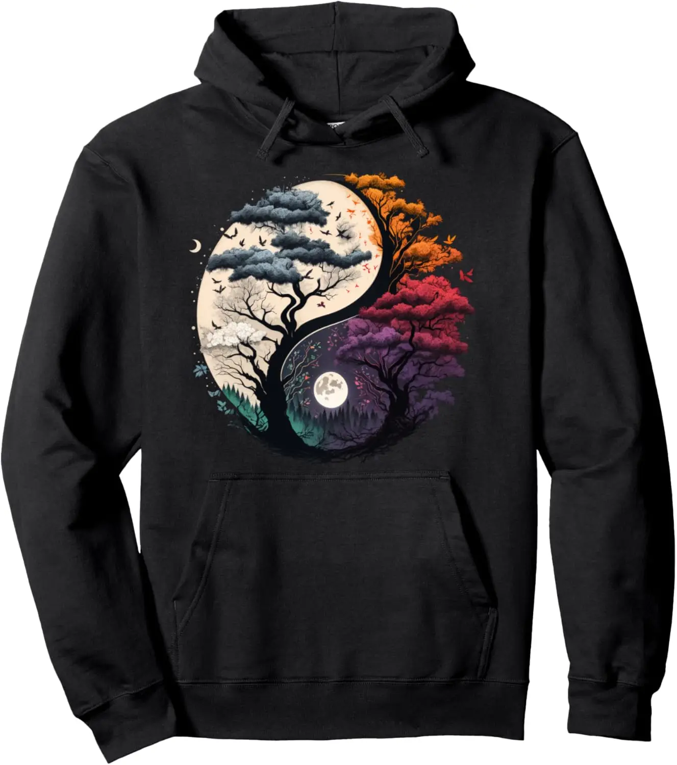 Tree of Life Yin Yang Pullover Hoodie Print Original Design Gifts Hoodie Women Mens Sweatshirt Funny Hoodie