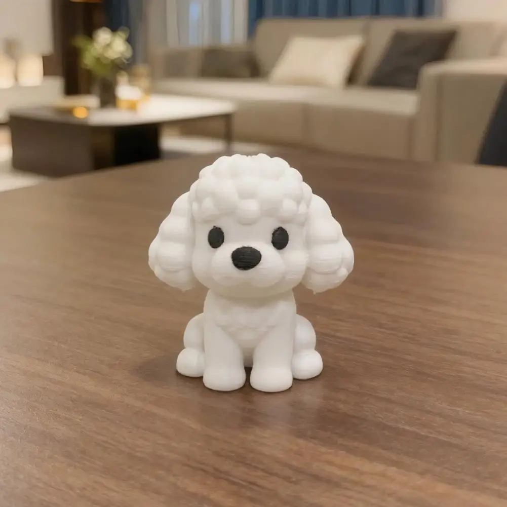 3d Printed Poodle Ornament White Poodle Decor 3d Printed White Poodle Figurine Cute Mini Teddy Dog Desk Decor for Bookshelf