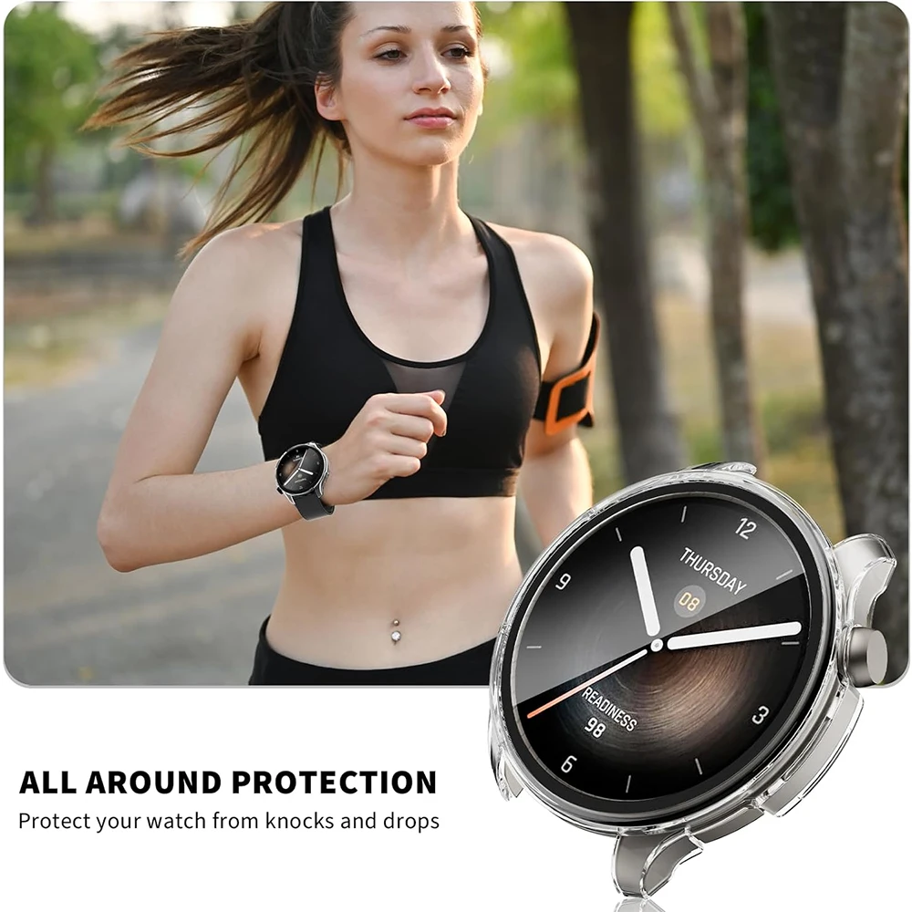 Screen Protector Case for Amazfit Balance Smartwatch, Hard PC Bumper Overall Protective HD Face Cover for Amazfit Balance