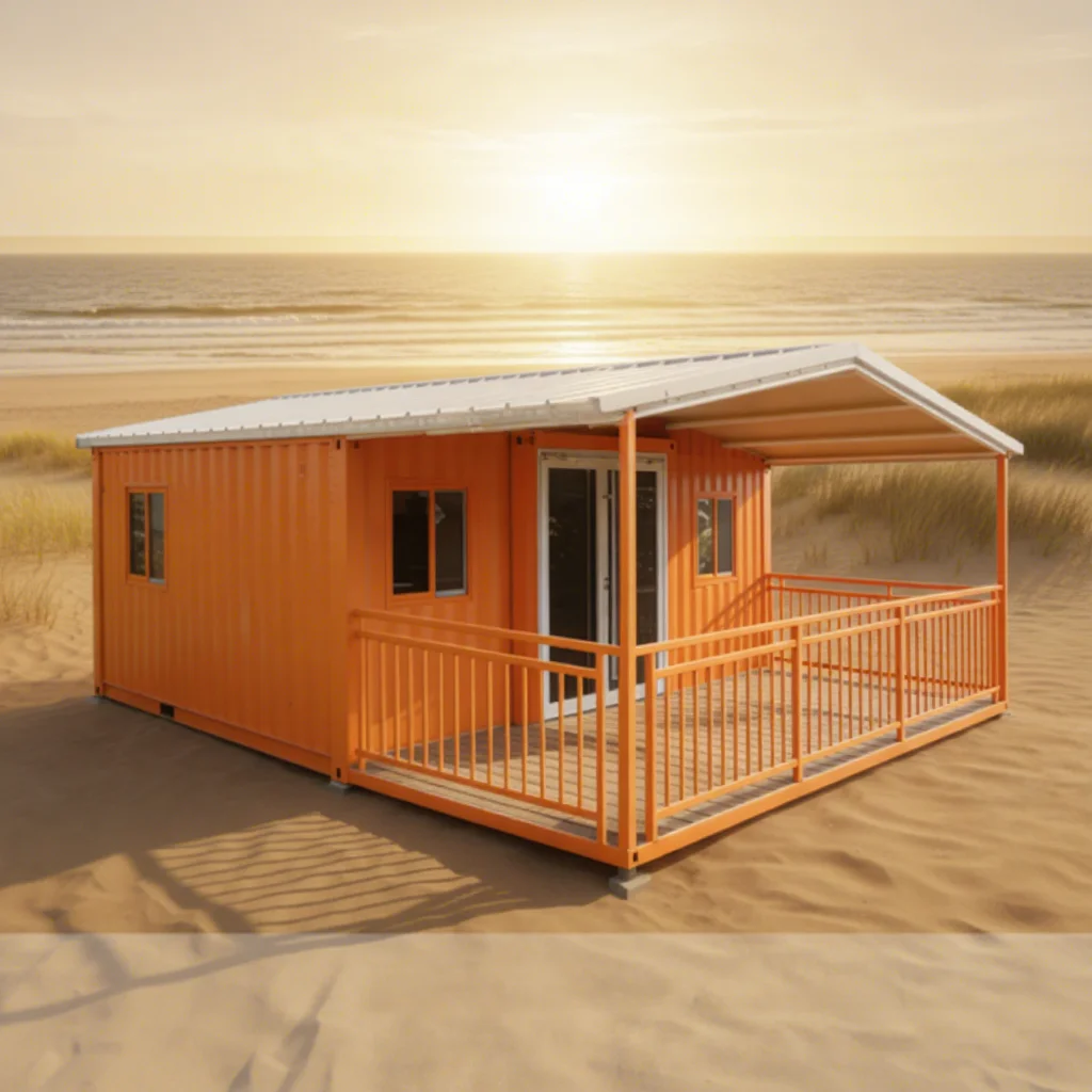 Eco Friendly Fully Furnished Container House Prefab Mobile Home Triangle Roof Balcony for Hotel Camping Glamping Accommodations