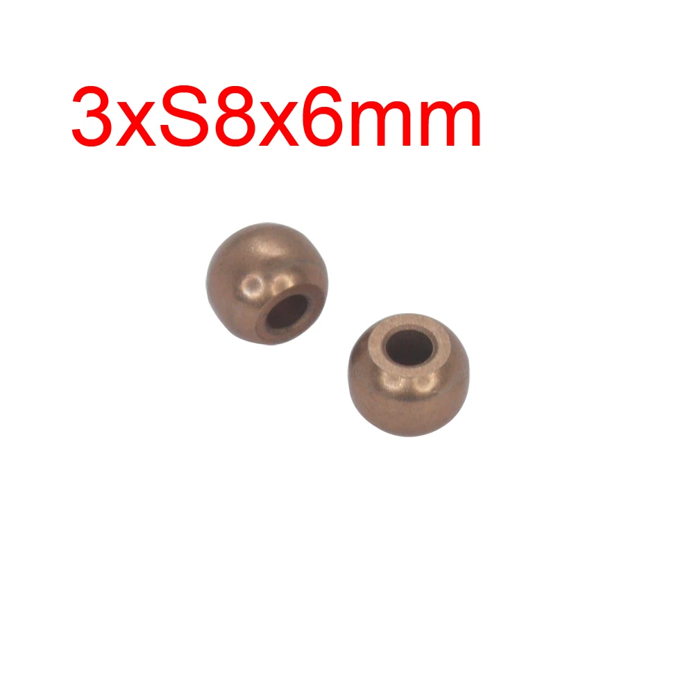 3mm Pin 8mm Outer Spherical Toy Fan Electrical Motor Bronze Bushing Oil Iron Coated Copper Slide Bearing Ball Bush