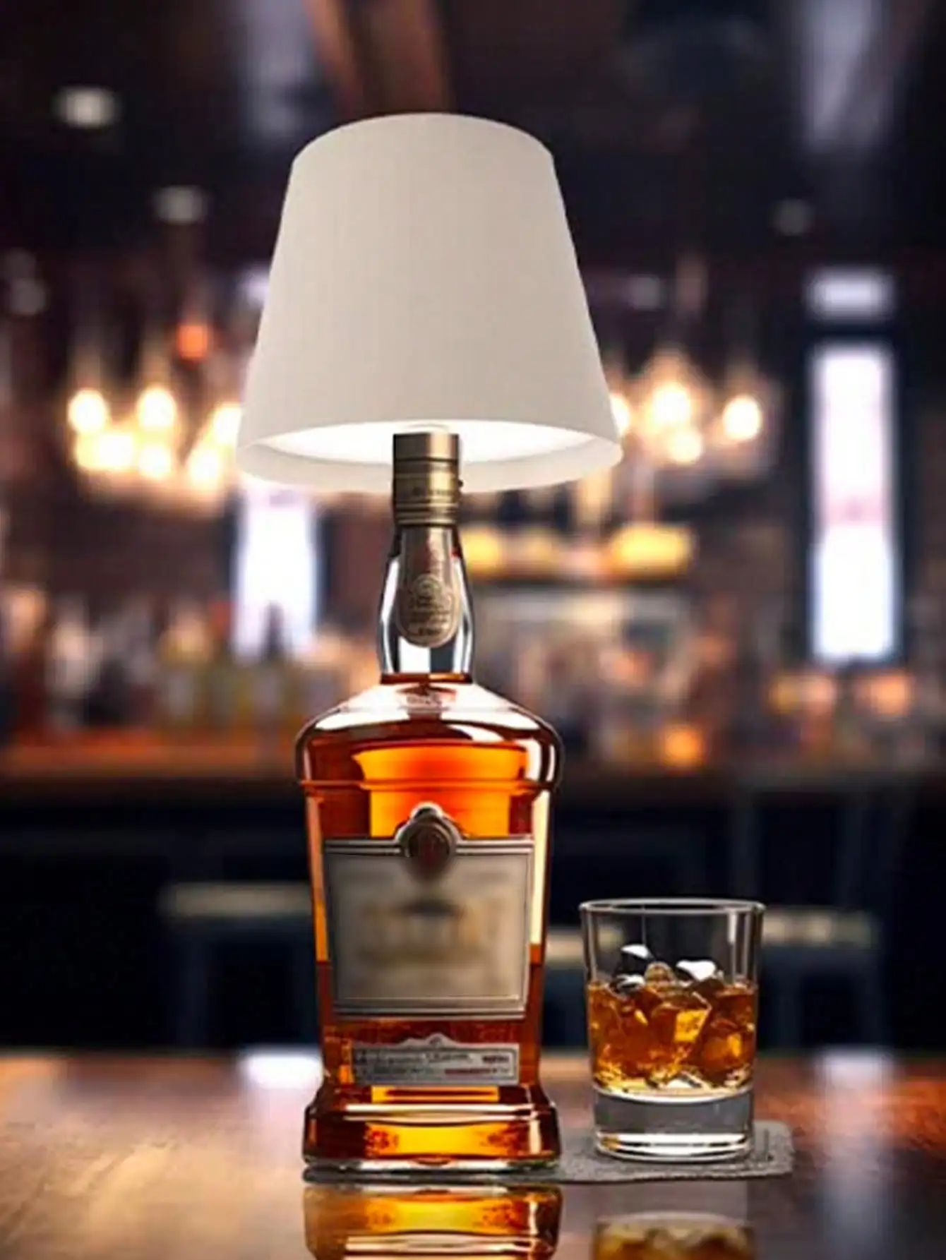 مصباح زجاجة النبيذ LED الإبداعي، ضوء ديكور ثلاثي الألوان قابل للتعتيم للمنزل والبار والمطعم #3