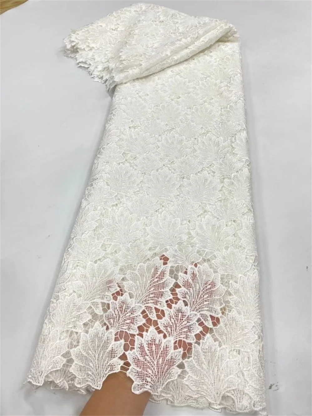 2026 African Nigerian High-Quality Embroidery Sequins Tulle Lace Fabric Guipure Beads for Prom Dresses Cotton 5 Yard JL499