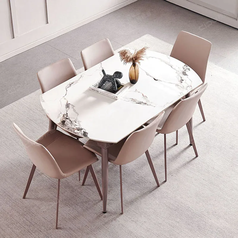 Portable Folding Dining Table Round Waterproof Kitchen Extendable Dining Table Elegant Modern Table Pliante Home Furniture