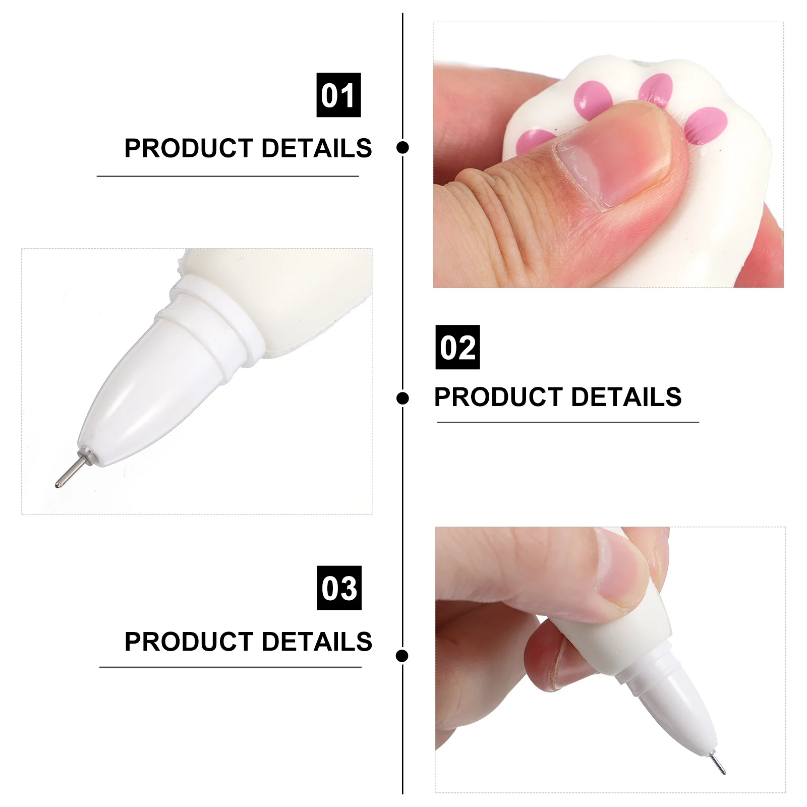 

2pcs Cat Paw Decompression Gel Ink Neutral Pens For Stress Relief Soft Squeeze For Students Office School Stationery Cartoon
