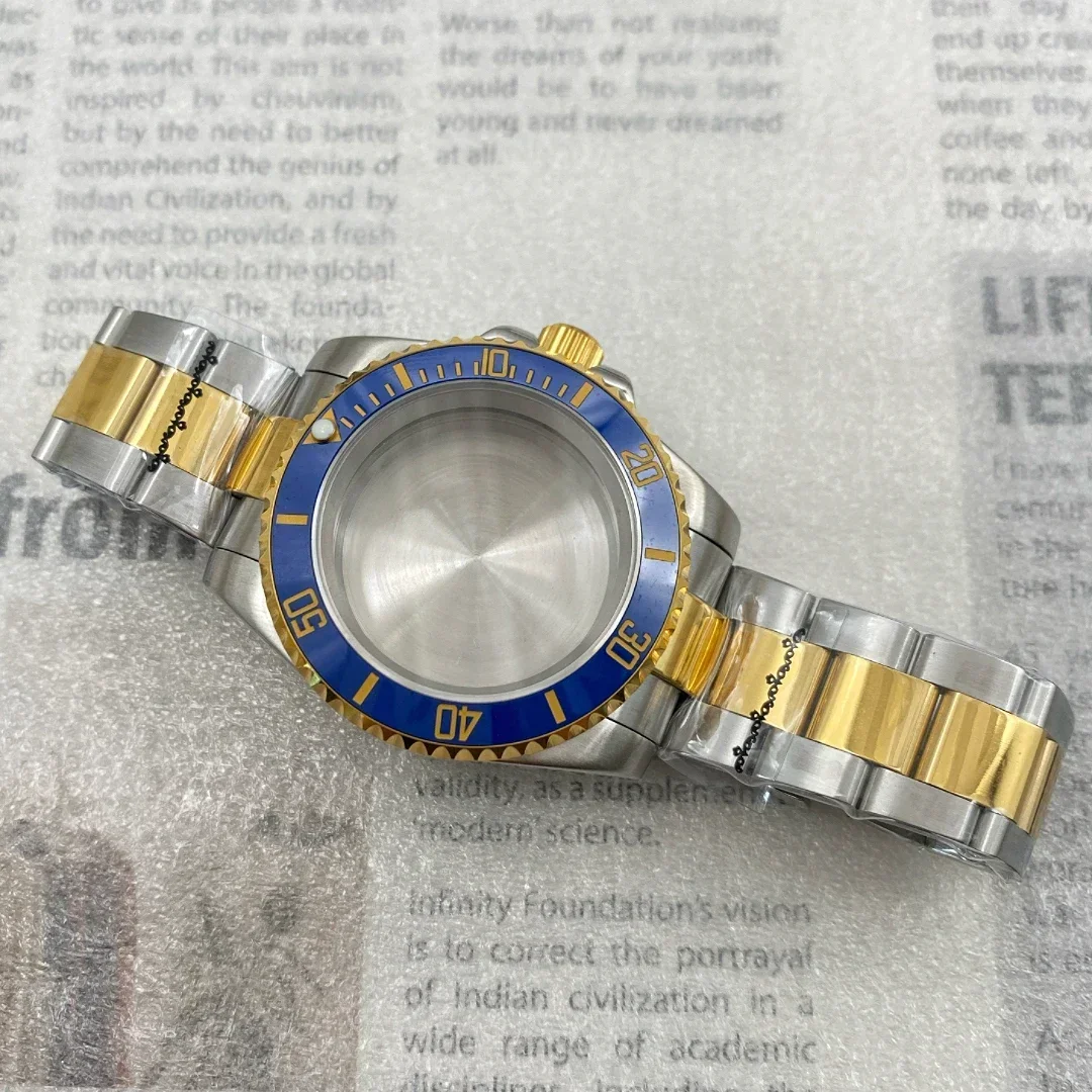 40mm prata ouro 20mm pulseira de aço inoxidável caixa de relógio para rolexs seiko japão nh35 nh36 nh34 nh38 nh70 movimento 28.5-30.5mm dial