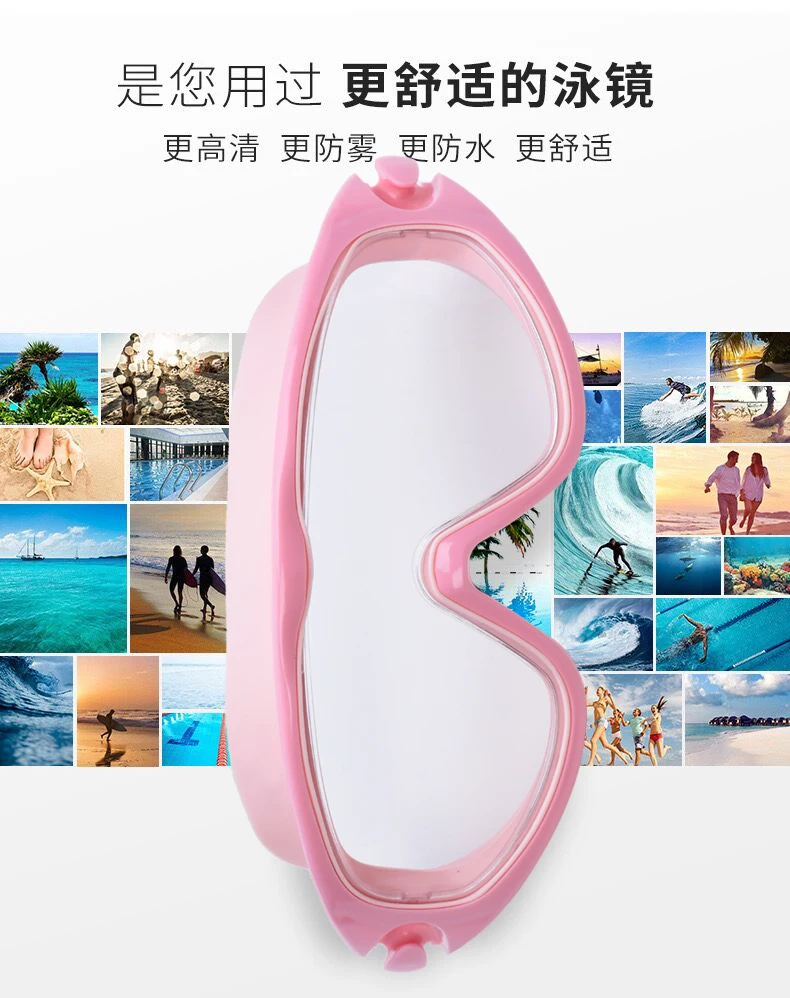 Schwimmbrille für Erwachsene, großer Rahmen mit Ohrstöpseln, Schwimmbrille für Männer und Frauen, professionelle, hochauflösende Antibeschlag-Schwimmbrille – Detail 9