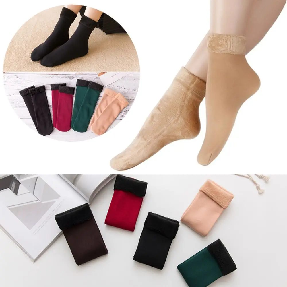 Women Mens Snow Boots Cashmere Velvet Floor Hosiery Snow Socks Sleeping Socks Thicken