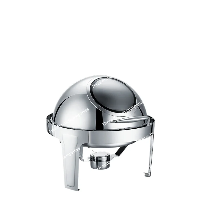 Round Stainless Steel Buffet  Cover Insulation Pot Table Solid Fuel or Electric Heating Breakfast Stove