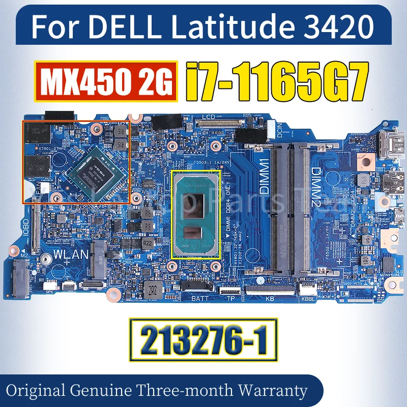 213276-1 For DELL Latitude 3420 Laptop Mainboard SRK02 i7-1165G7 MX450 2G N18S-G5-41 Notebook Motherboard