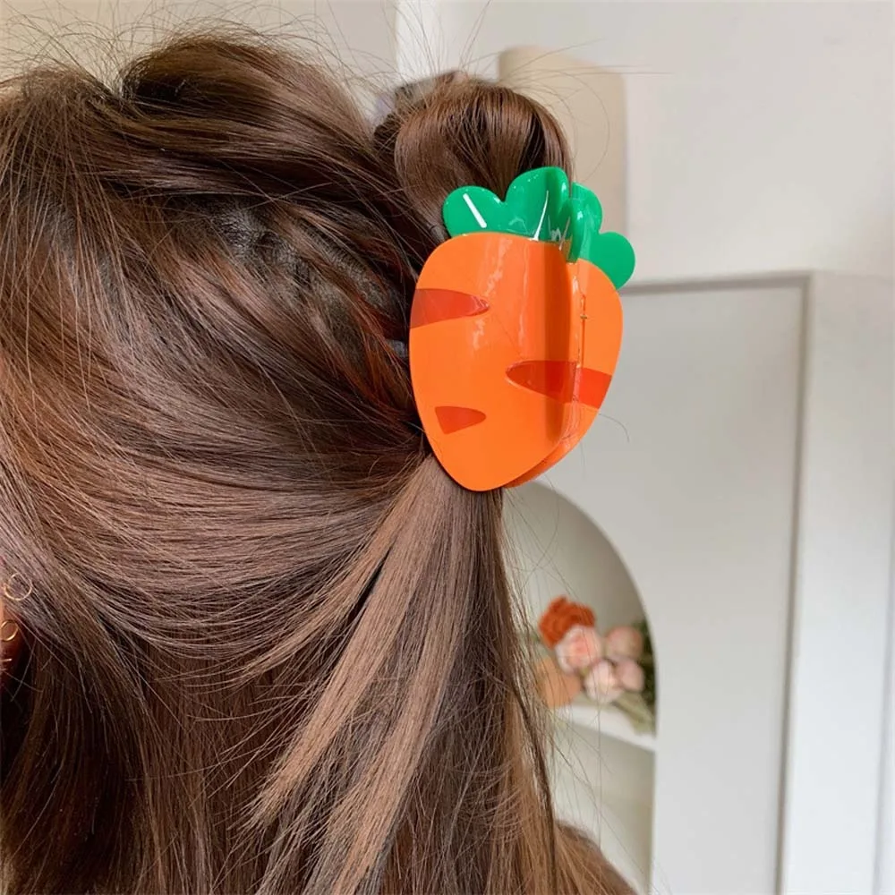 

Beach Waterproof Fruit Shark Clip Sweet Hairgrips Acetic Acid Hair Claw Headwear Pitaya Acrylic Hair Accessories Summer