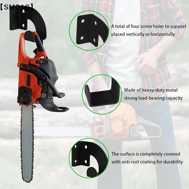 Chainsaw Wall Mount Heavy Duty Chainsaw Hanger Wall Mount Organizer Metal Rack Tool Storage For Workshop Garage Garden【SMQ】