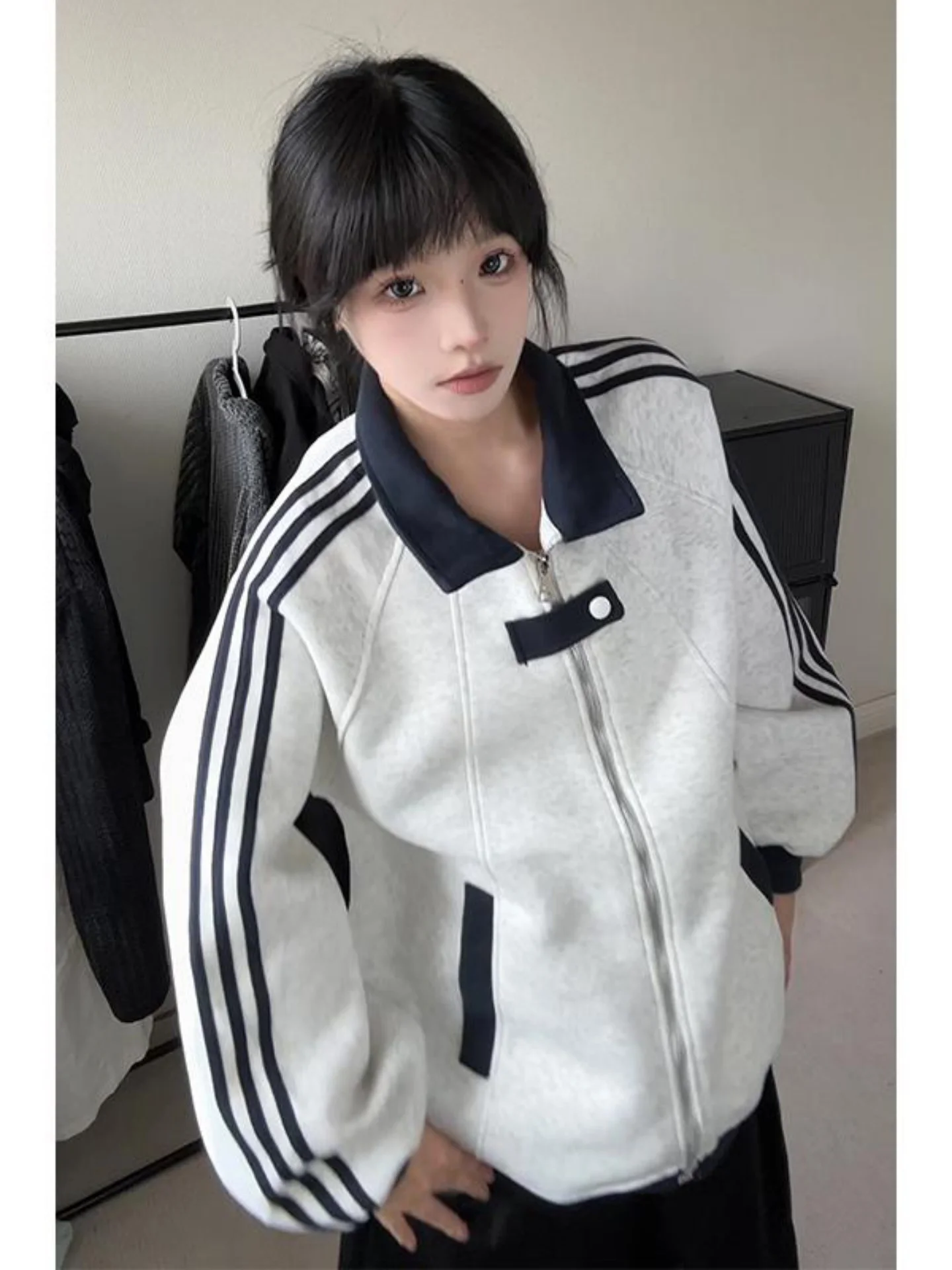 

Американский ретро-кардиган в стиле пэчворк для колледжа, открытый кардиган-свитшот, новая весенняя повседневная спортивная кофта для подростков и студентов