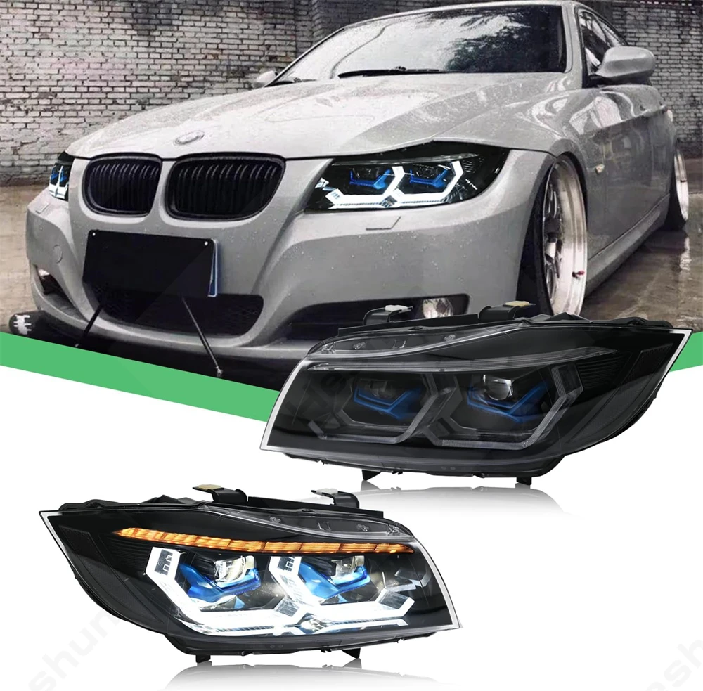 Headlights For 2005-2012 BMW E90 E91 328i 335i 3-Series 4dr Sedan LED Headlight Assembly Front Lights Turn Signal DRL Head Lamp