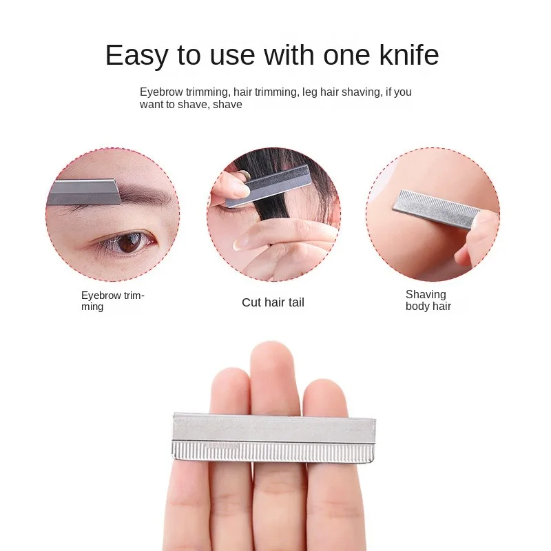 100pcs Eyebrow Trimmer Razor Blade Stainless Steel Microblading Eyebrow Knife For Face Hair Remover Brow Shaper Beauty Tools