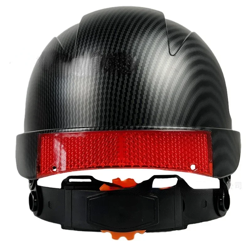 CE Carbon Fiber Safety Helmet With Reflectors ABS Industrial Head Protection Construction Hard Hat ANSI Work Cap For Men