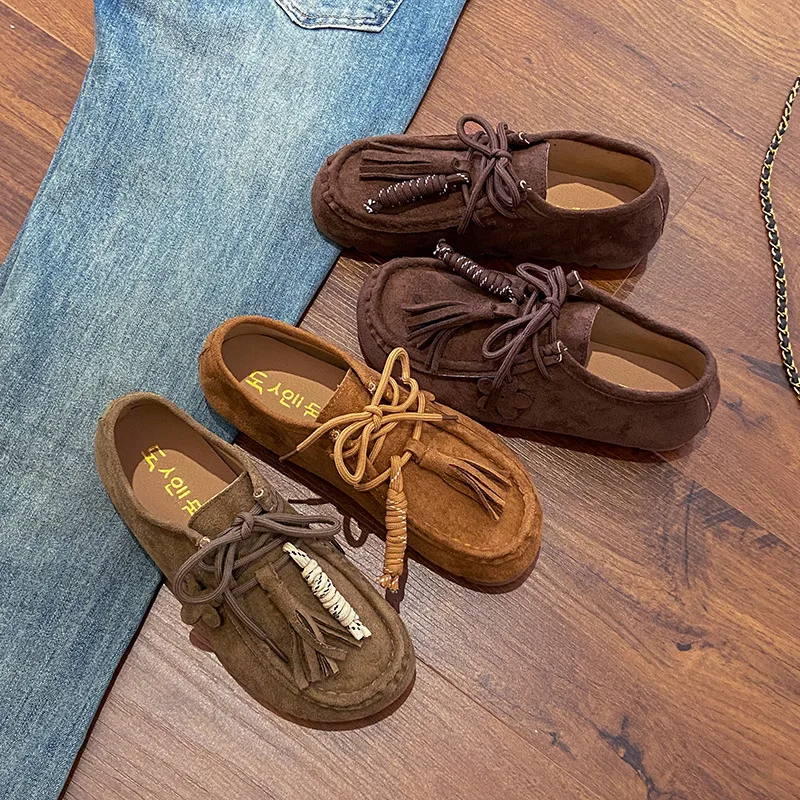 Mix Orders Women Shoes tassel Casual Flat Shoes Leather Single Shoes Ladies Walking Non Slip Chaussure Femme Zapatos De Mujer
