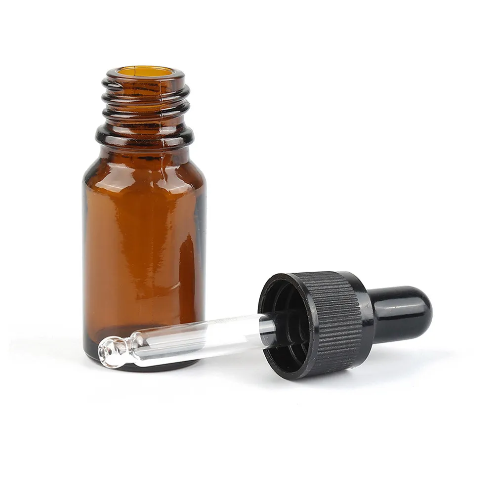8Pcs Essential Oil Bottle Glass Small Perfume Dropper Container Travel Kit Women Portable Liquid Storage Bottles Brown view 6