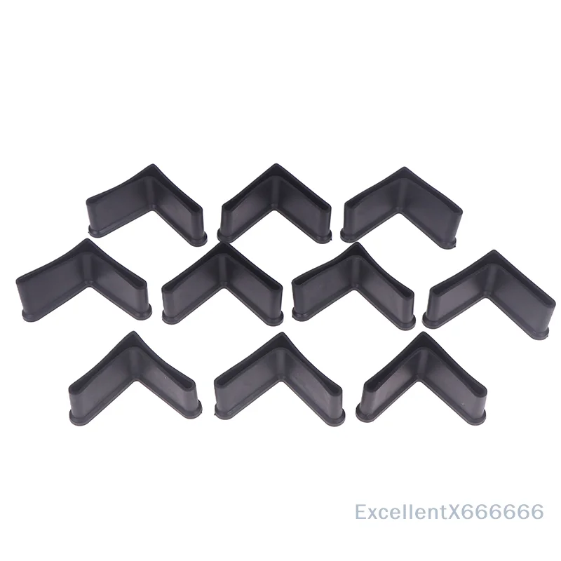 10-Piece L-Shaped Non-Slip Rubber Base Foot Pads, Iron Bed Foot Cover & Slotted Angle Bar Protector, Triangle Shelf Feet