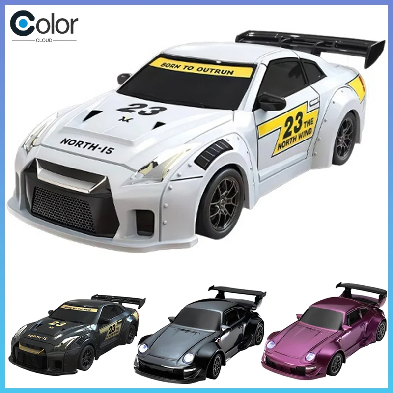 신형 1:43 RC 풀 프로포션 드리프트 카 고속 GTR 원격 조종 장난감 차량 자이로 스티어링 스로틀 사륜구동
