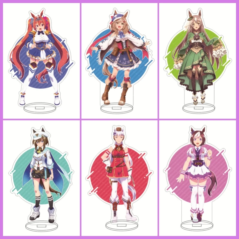 

Anime Pretty Derby Season 3 Acrylic Keychain Stand Model Plate Silence Suzuka Cosplay Figures Desktop Decor Display Fans Gifts