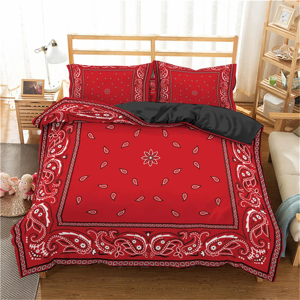 Paisley Bandanna Printpolyester Duvet Flowers Abstract Bedding Set Bedroom Decor Comforter Cover Single Double King Bedclothes