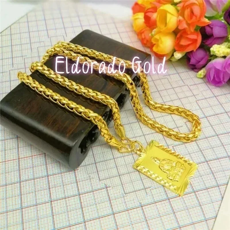 Eldorado Gold  Eldorado Eldorado Eldorado 9999 Genuine 24K Couple Pendant, Round Bead Necklace, Jewelry Pendant