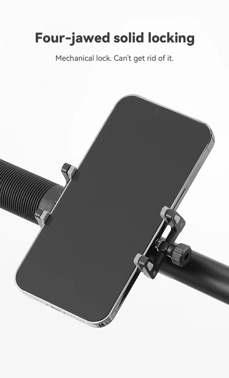Universelle Fahrrad-Handyhalterung aus Verstellbarem Aluminiumlegierung für Roller und Fahrräder mit Halterungsbasis und Clip – Detail 4