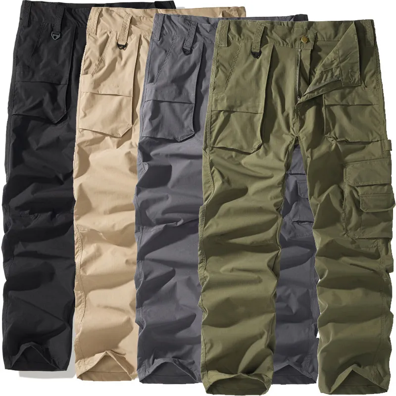 Men's Camouflage Cargo Pants Casual Multi-Pocket Work Trousers for Outdoor Hiking Fishing Exploration with Tool Pouches
