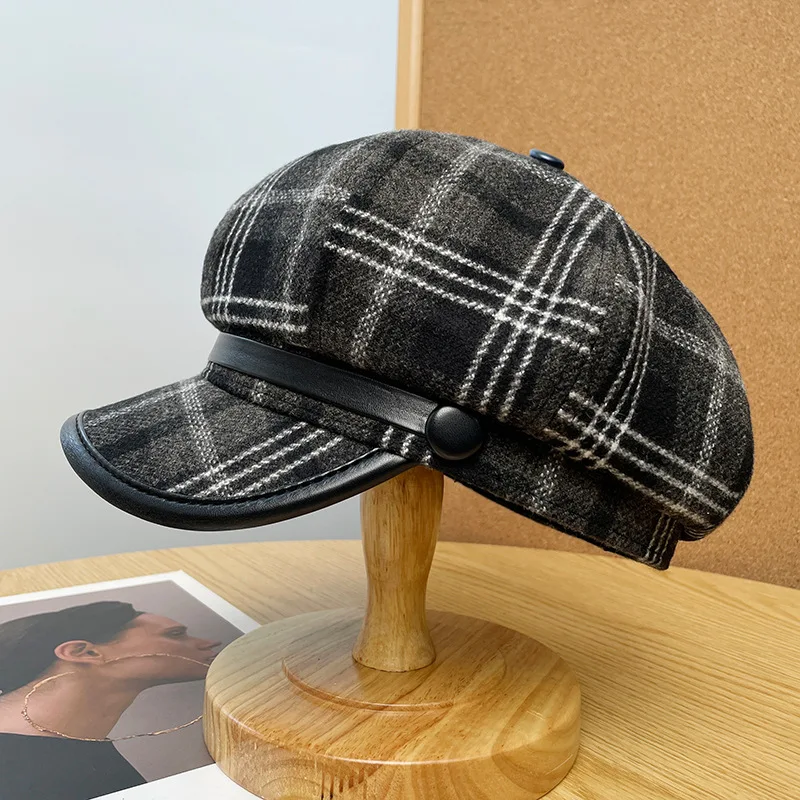 New Autumn Winter Hats For Women Solid Plain Octagonal Newsboy Caps Men Ladies Casual Wool Hat Winter Beret Women Painter Cap