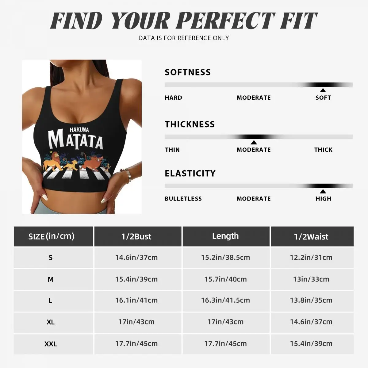 Custom Women\'s Hakuna Matata Cartoon Fan Sports Bras Funny Animal Film The Lion King High Impact Gym Workout Crop Tank Tops