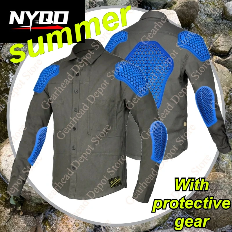 

Motorcycle Jacket Jersay Racing Long Sleeve Shatterproof Off-road Jacket Shirt Racing Suit Coat With Elbow And Back Protection
