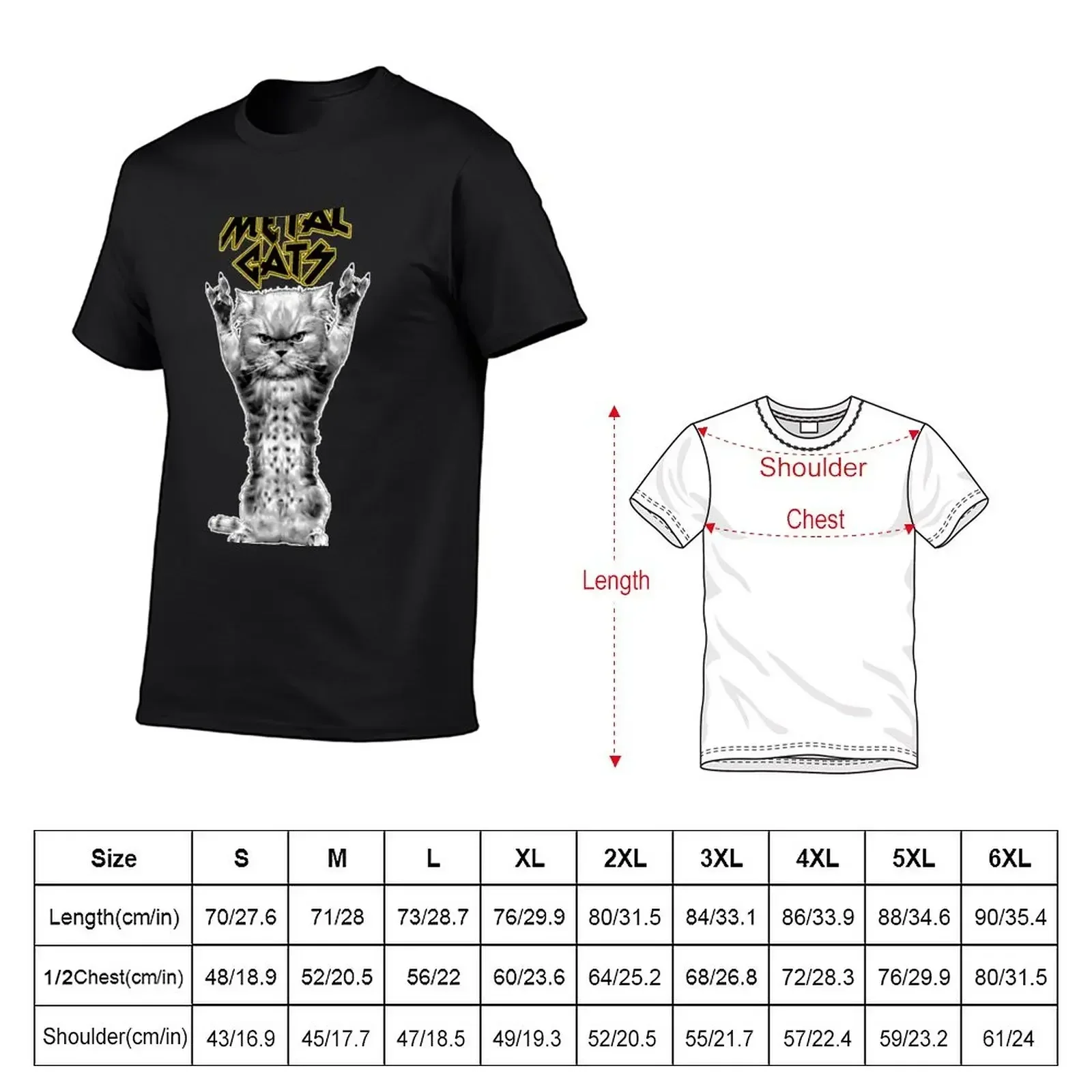 metal cats T-Shirt quick-drying summer tops big and tall t shirts for men