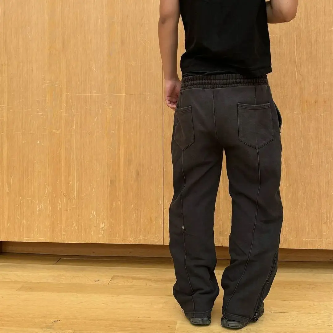 بنطال رياضي برباط مرن، سراويل كاجوال، ملابس هيب هوب راب ستريت Y2K #5