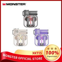 Monster XKT15 Long Standby Headphones TWS Wireless Bluetooth V5.3 Headset Low Latency Gaming Earbuds HIFI Sound Earphones New